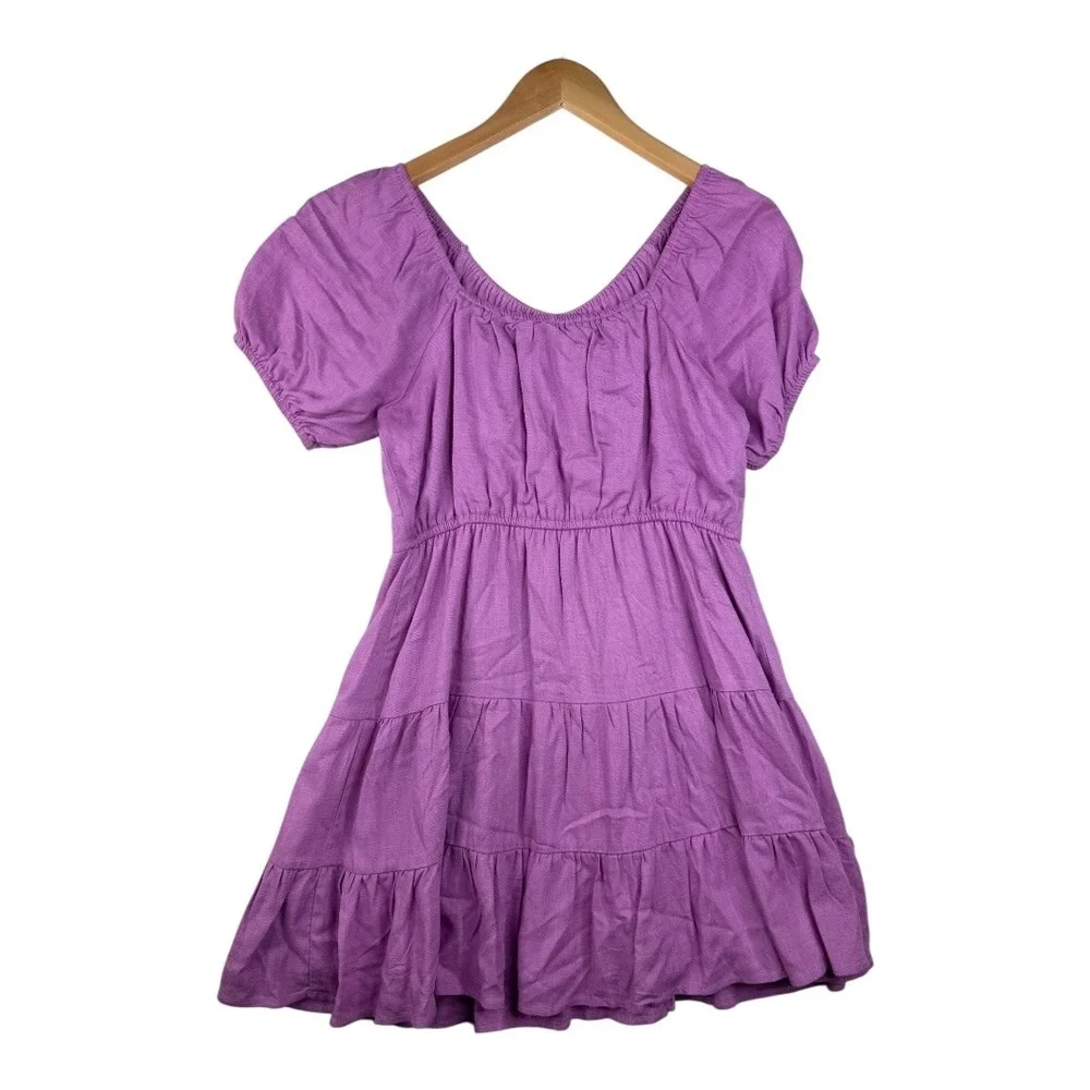 Chelsea &‎ Violet Linen Blend Tiered Sundress size XL Big Girl Lavender Purple